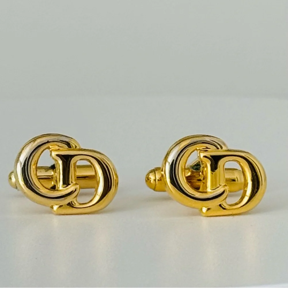 Christian Dior Gold Tone Cuff Links